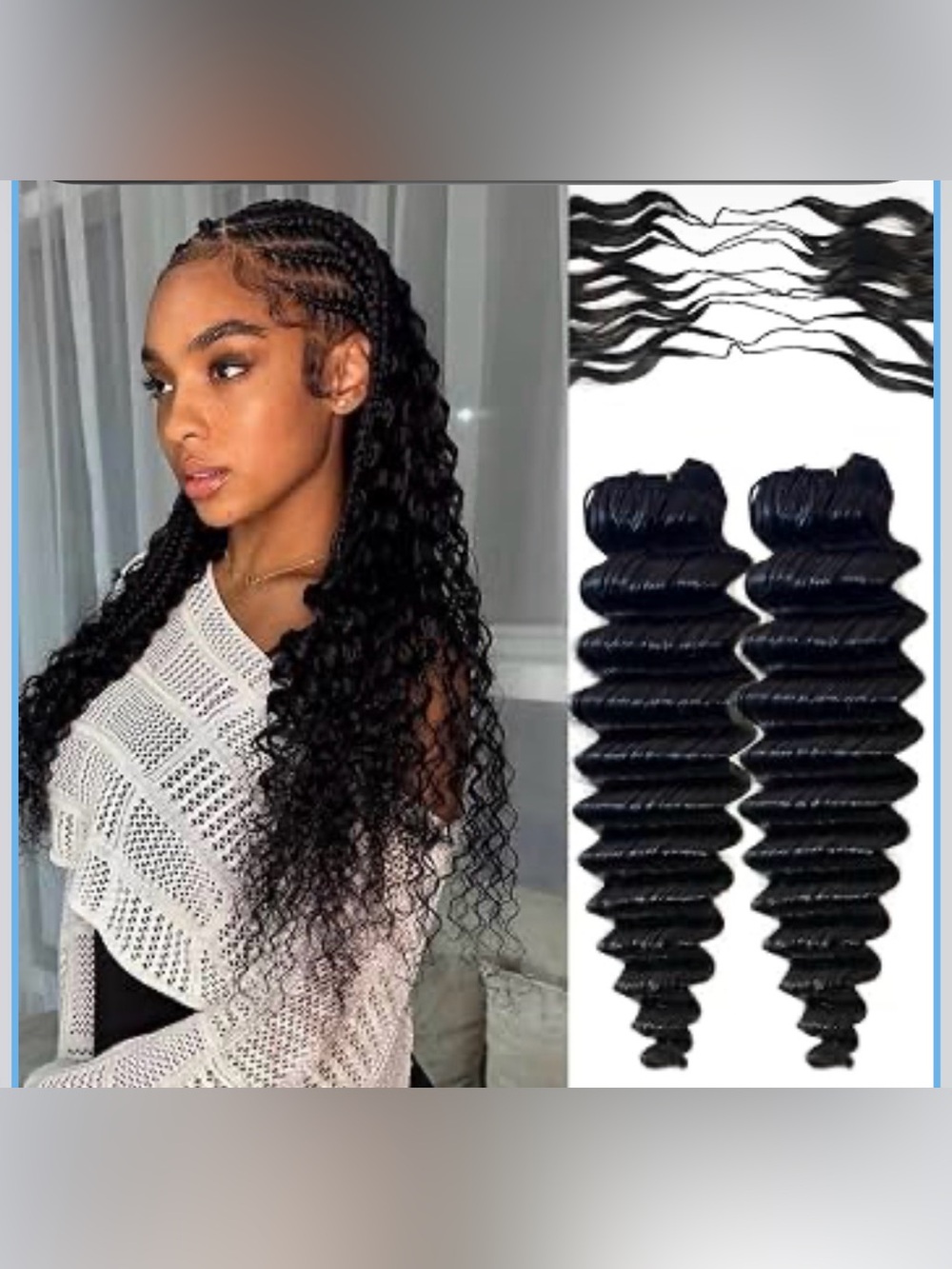 22” deep Wave Knotless Pre-Separated Crochet Hair feather crochet